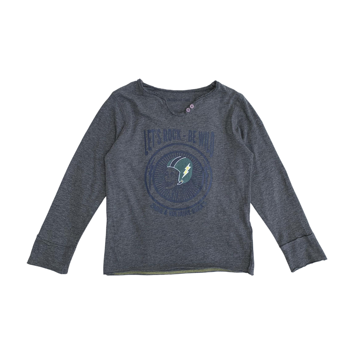 ZADIG & VOLTAIRE - T-SHIRT - GRIS - 6 ANS