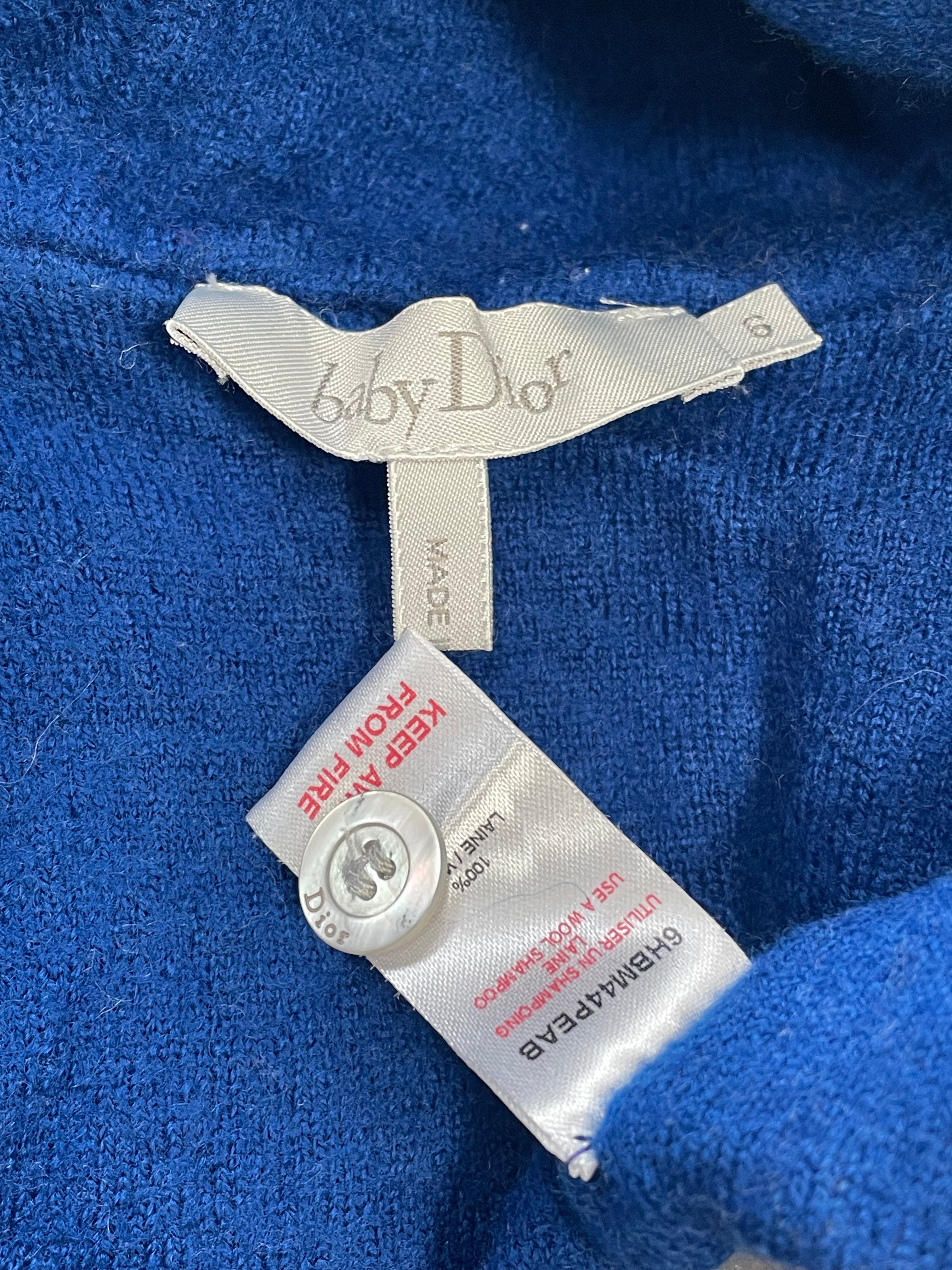 BABY DIOR - CARDIGAN - BLUE, GREY - 6 MONTHS