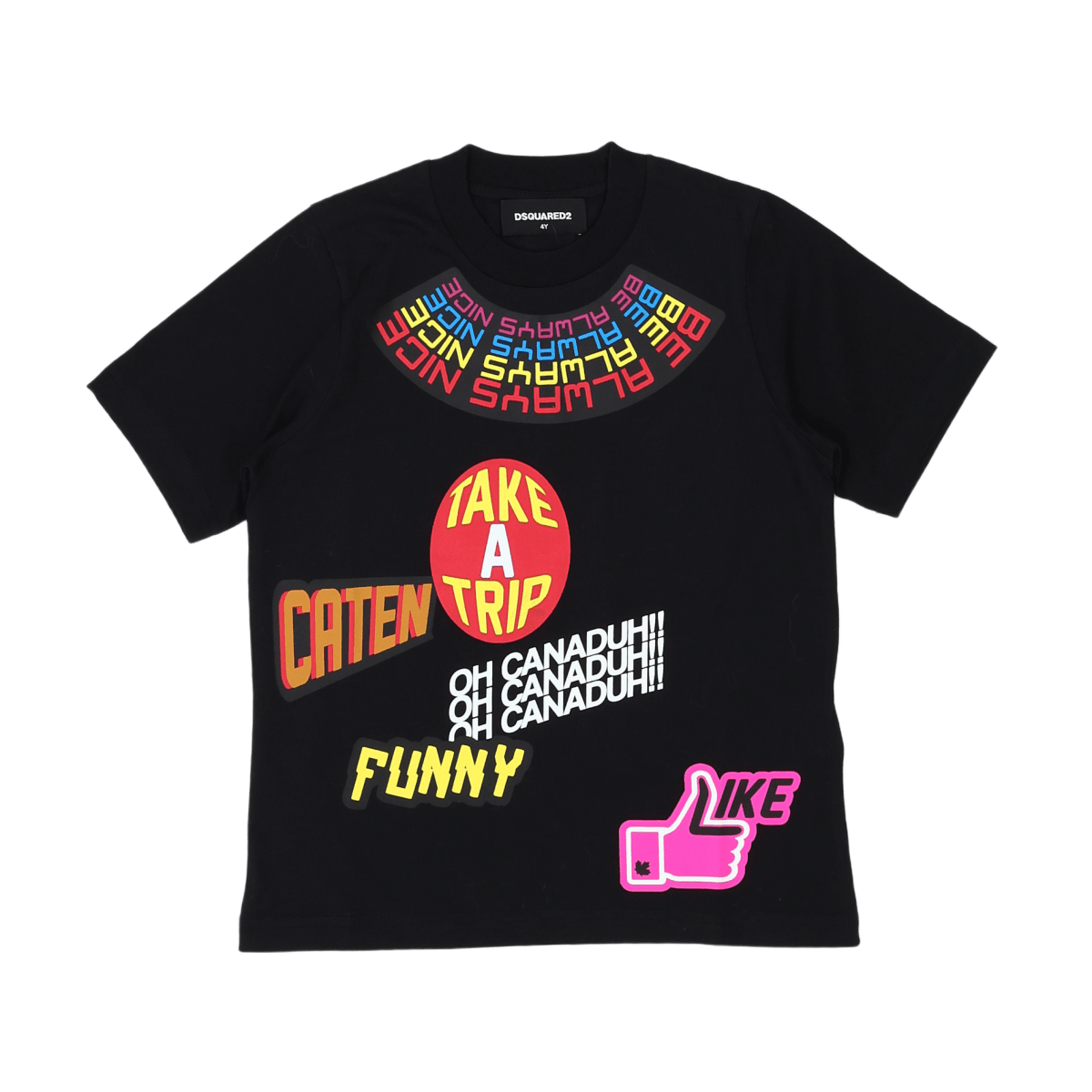 DSQUARED2 - T-SHIRT - NOIR, MULTICOLORE - 4 ANS