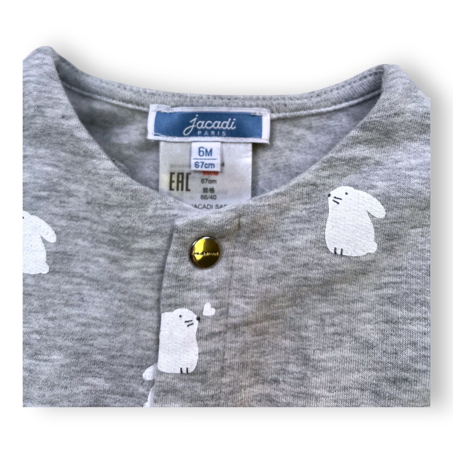 JACADI - PAJAMAS - GREY - 6 MONTHS