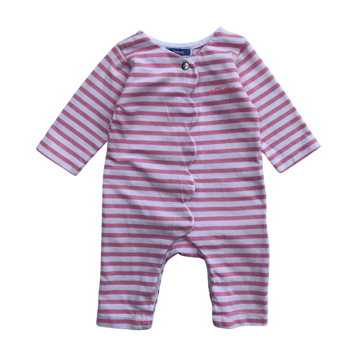 JACADI - PYJAMA - ROSE, BLANC - 1 MOIS