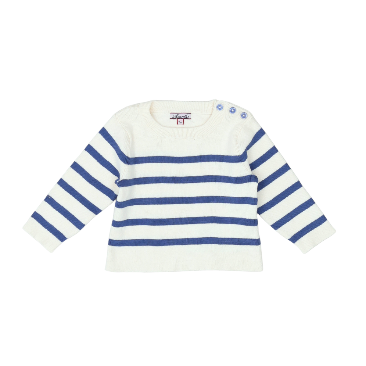 ACANTHE - PULL - BLANC, BLEU - 12 MOIS