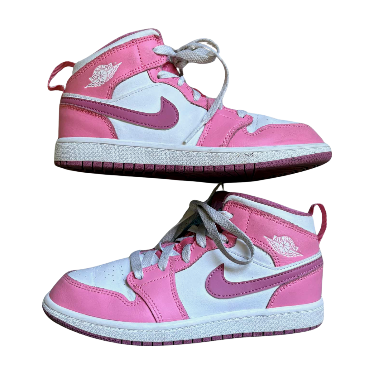 NIKE - BASKETS - BLANC, ROSE -  33.5