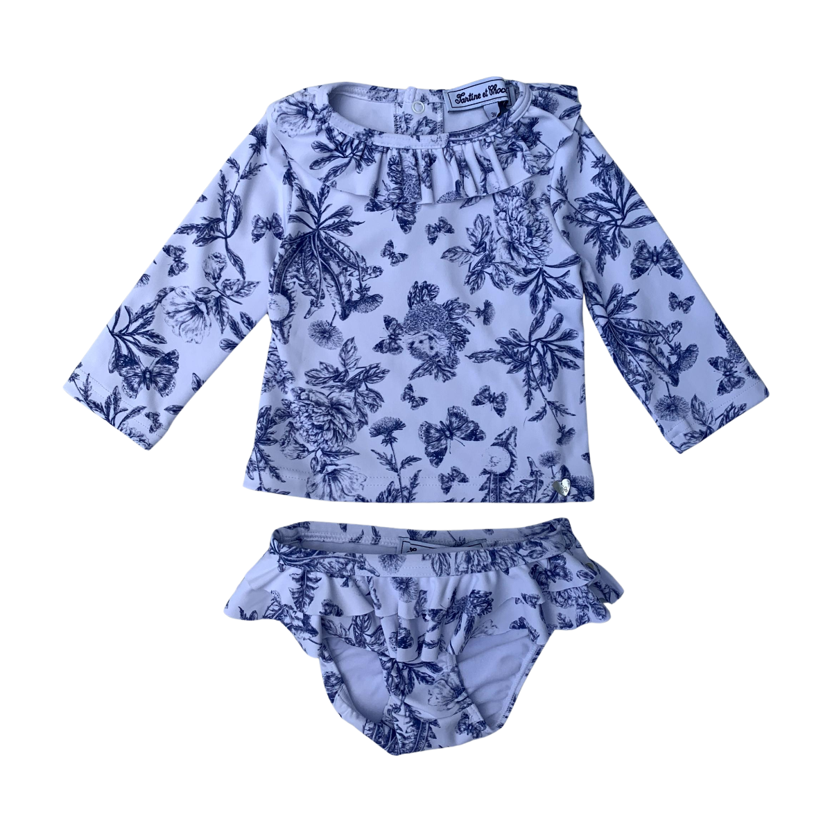TARTINE & CHOCOLAT - ENSEMBLE DE BAIN - BLANC, BLEU - 3 MOIS