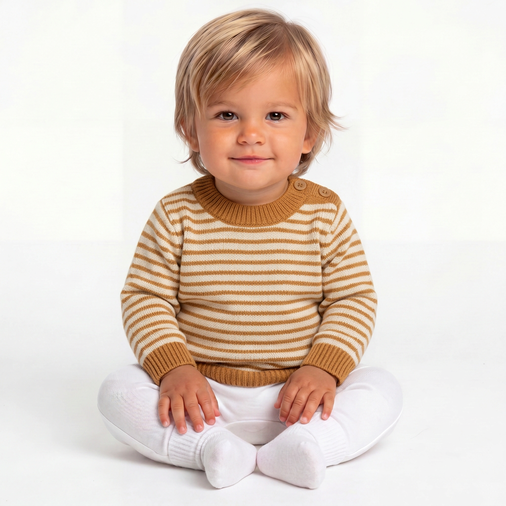 PETIT BATEAU - PULL - MARRON - 6 MOIS