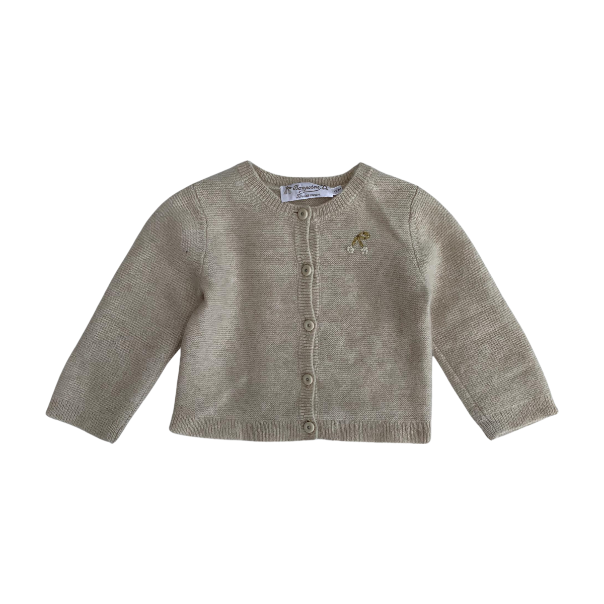 BONPOINT - CARDIGAN - BEIGE - 12 MOIS