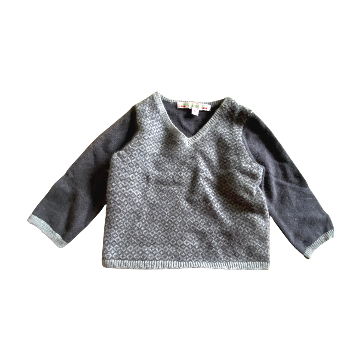 BONPOINT - PULL - GRIS - 6 MOIS