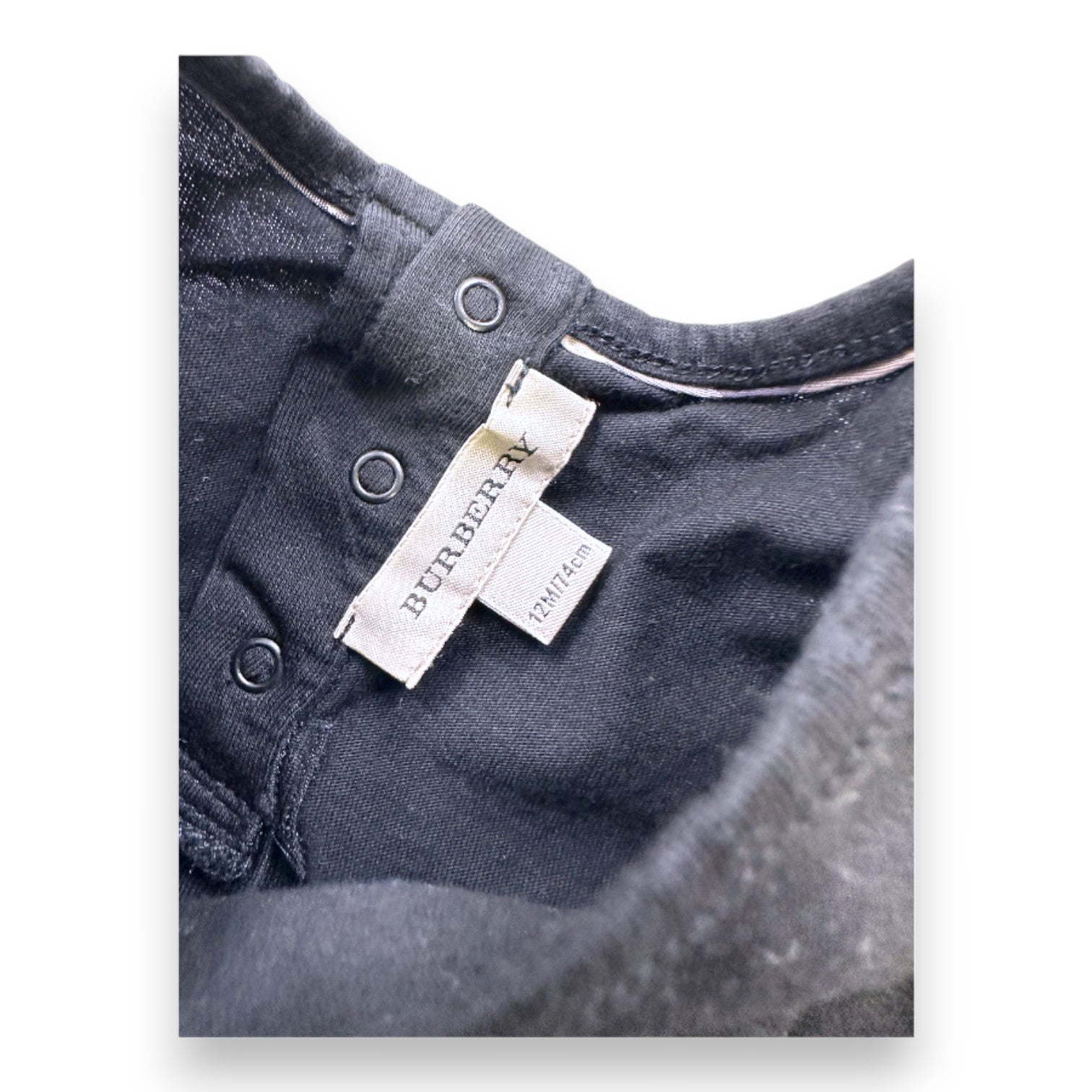 BURBERRY - BLACK, BEIGE DRESS - 12 MONTHS