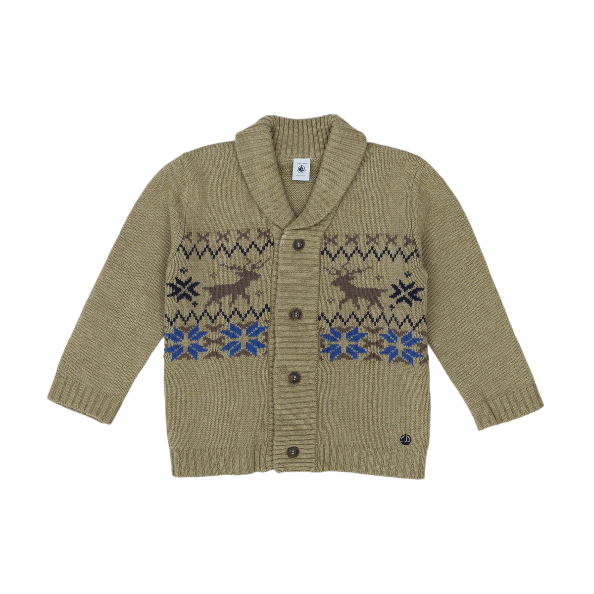 PETIT BATEAU - CARDIGAN - VERT - 5 ANS