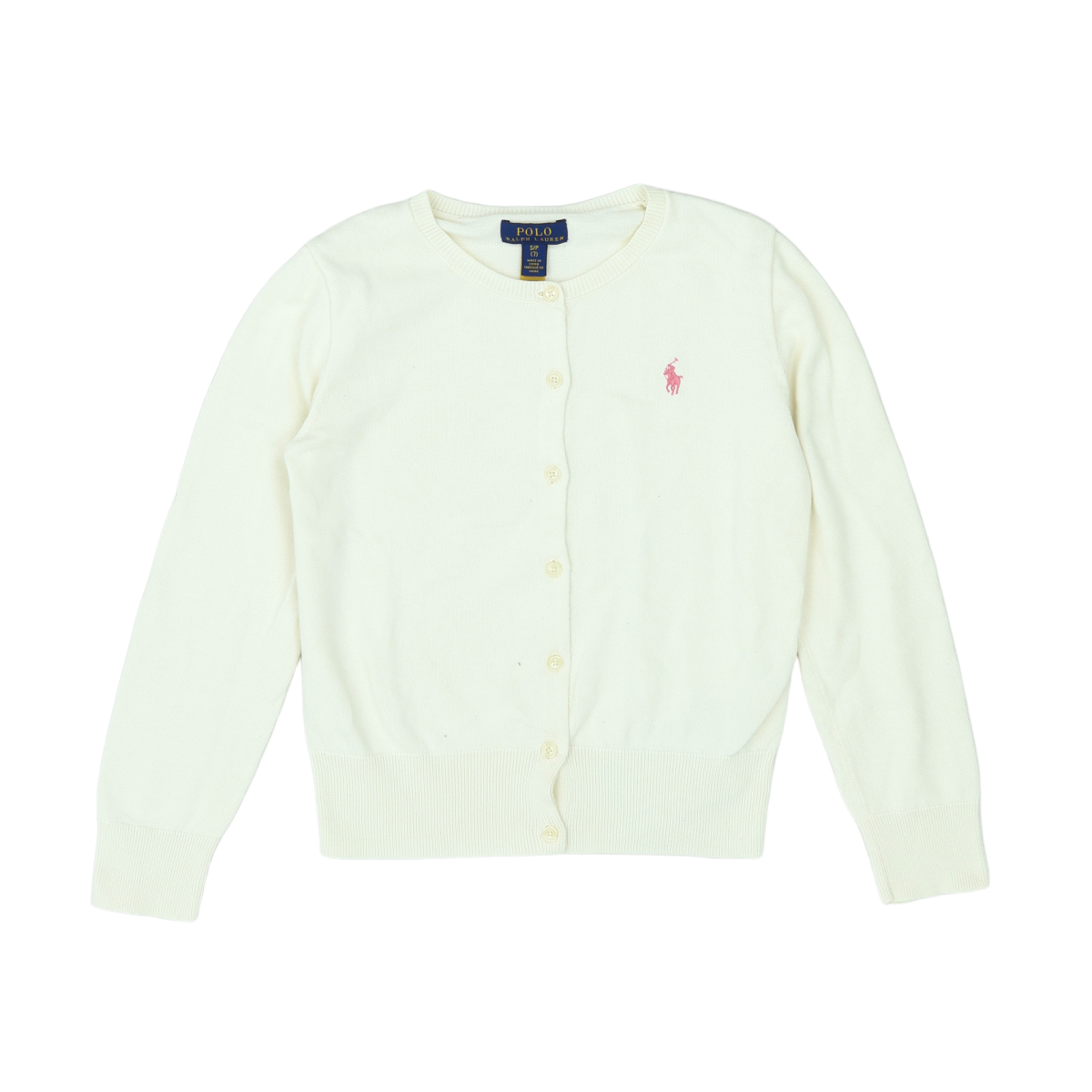 RALPH LAUREN - CARDIGAN - BEIGE, ROSE - 7 ANS