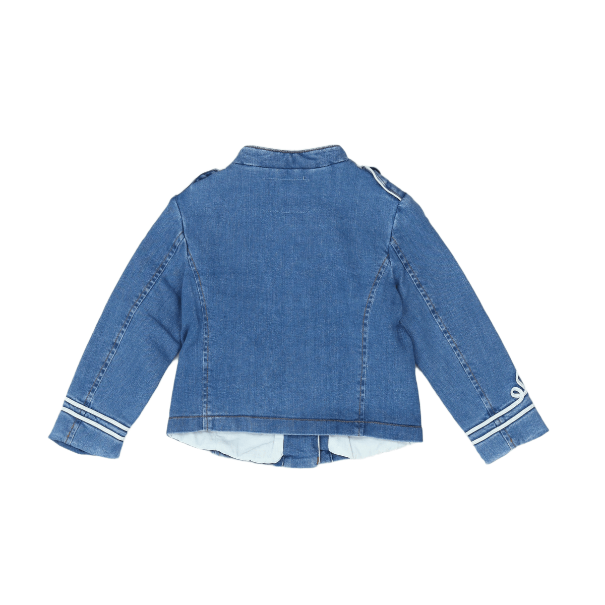 BONPOINT - Blue denim jacket with white details - 3 years