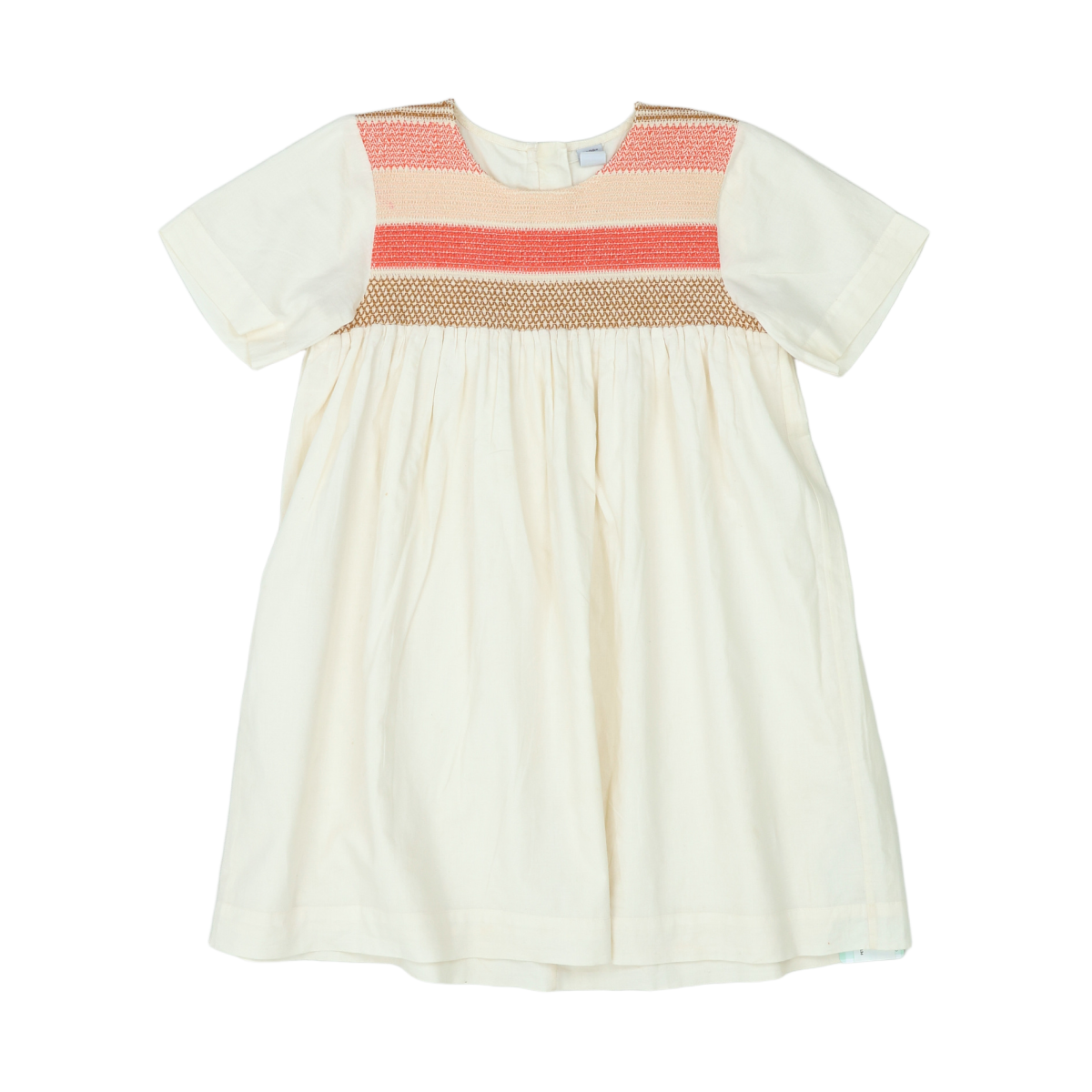 PETIT BATEAU - ROBE - ORANGE, BEIGE - 10 ANS