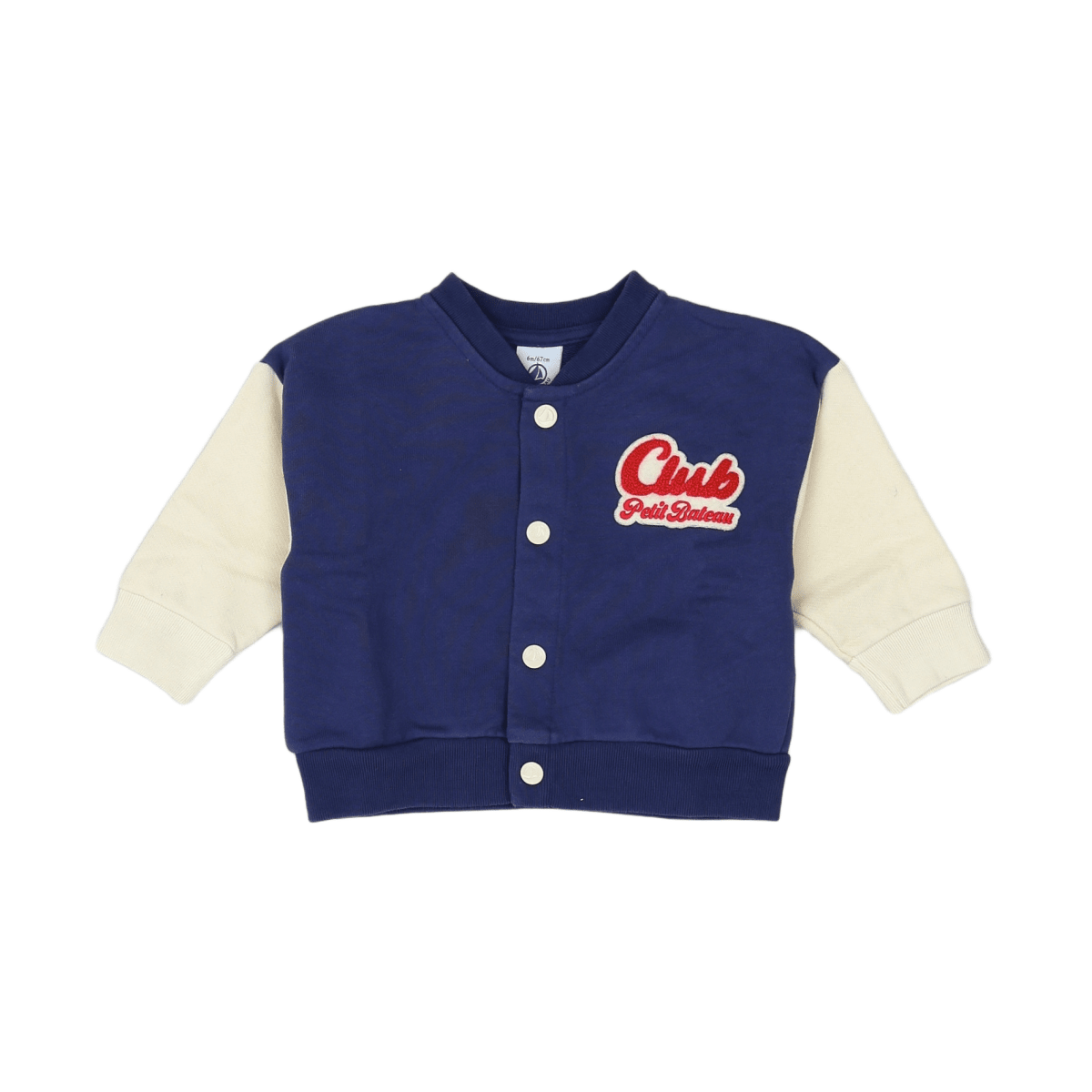 PETIT BATEAU - JACKET - BLUE, BEIGE - 6 MONTHS