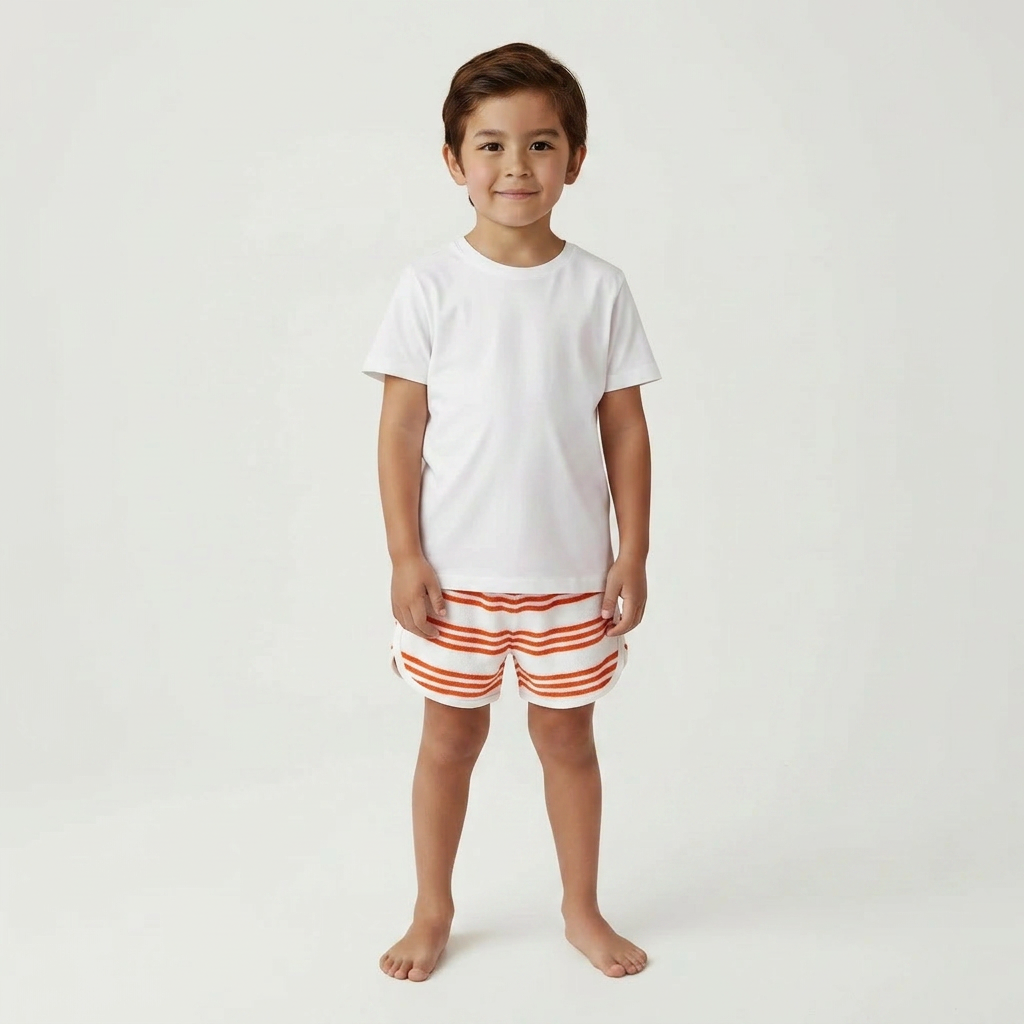 WE ARE KIDS - SHORT - BLANC, ORANGE - 4 ANS