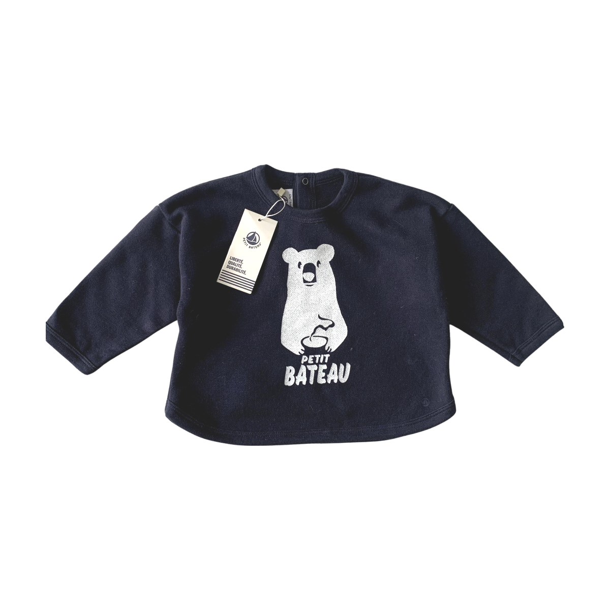 PETIT BATEAU - PULL - BLEU - 12 MOIS