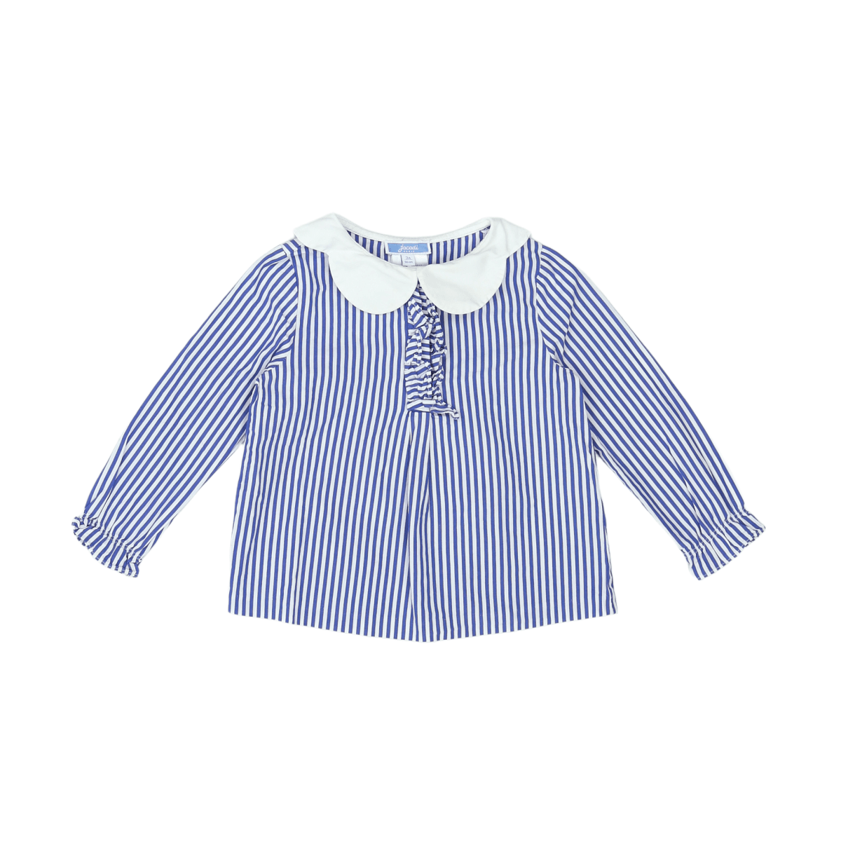 JACADI - BLUSE - WEIß, BLAU - 3 JAHRE