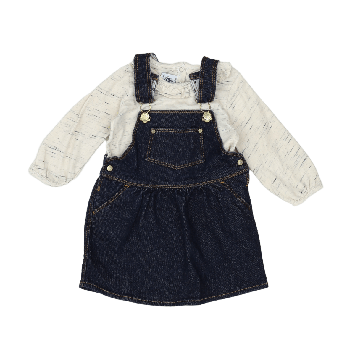 PETIT BATEAU - ENSEMBLE - BLEU, BEIGE - 12 MOIS