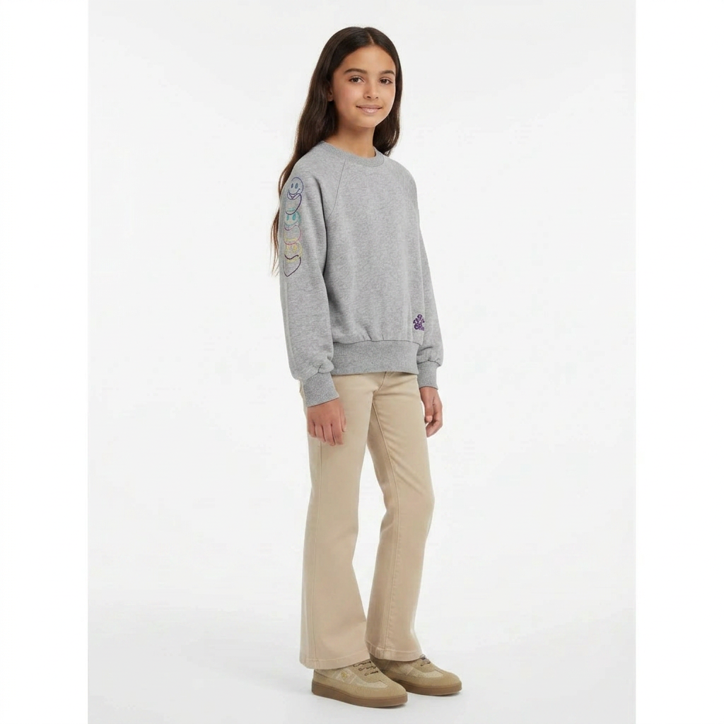 HUNDRED PIECES - PULL - GRIS - 8 ANS