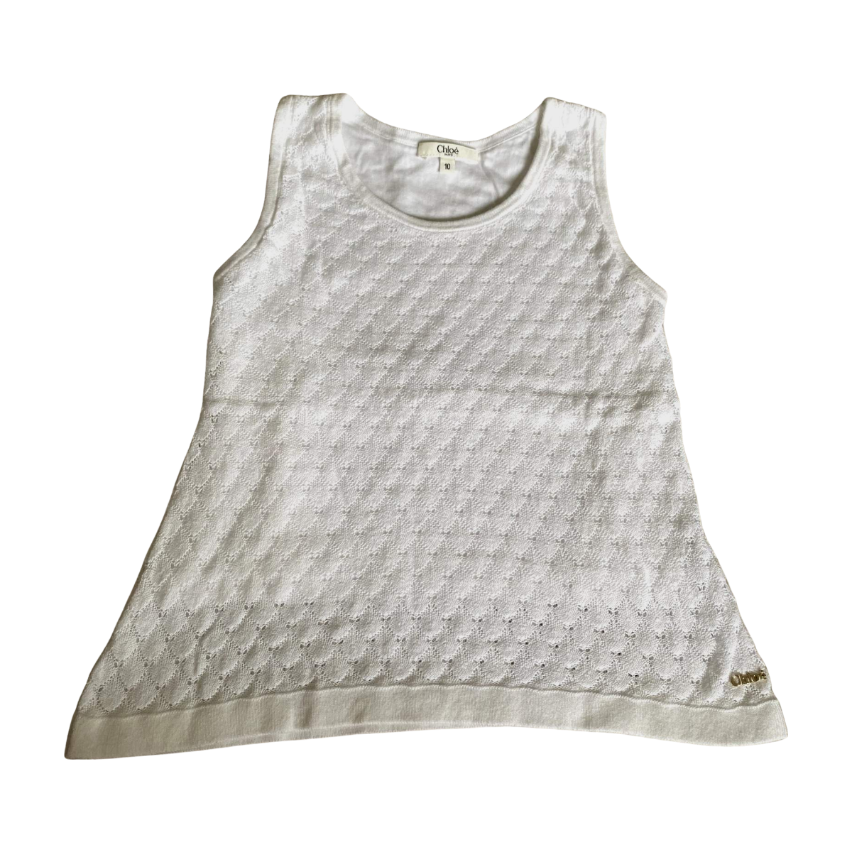 CHLOÉ - T-SHIRT - BLANC - 10 ANS
