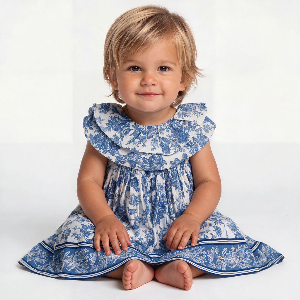JANIE AND JACK - ROBE - BLEU - 12 MOIS