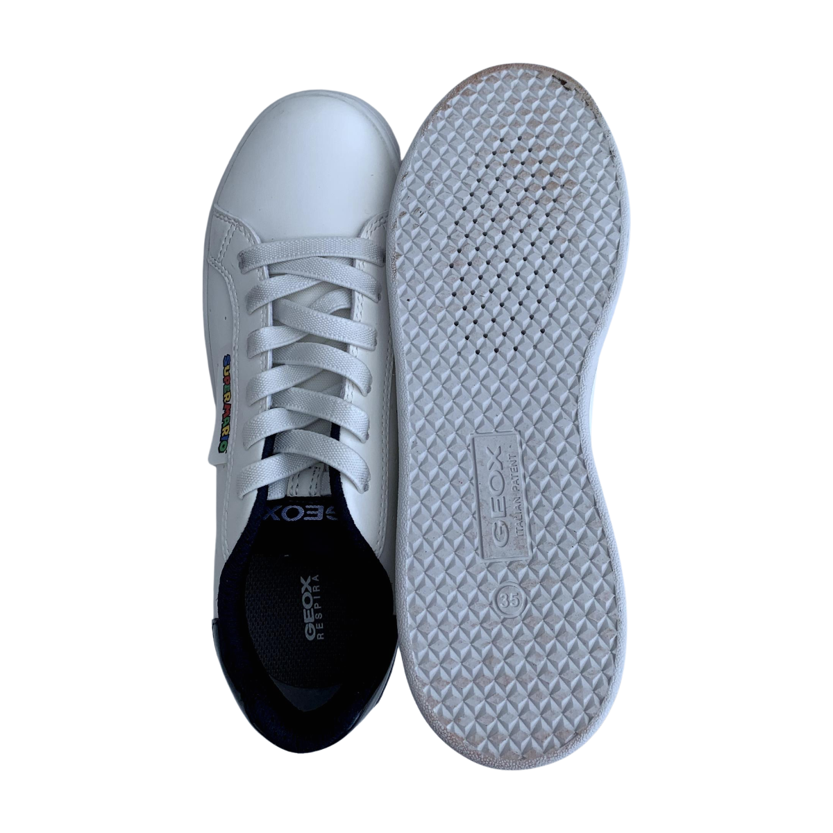 GEOX X SUPER MARIO  - BASKETS - BLANC -  35