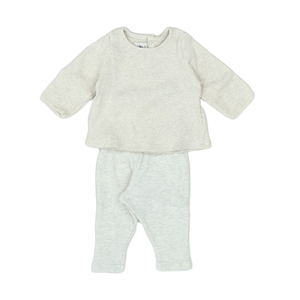 PETIT BATEAU - PYJAMA - BEIGE, GRIS - 3 MOIS