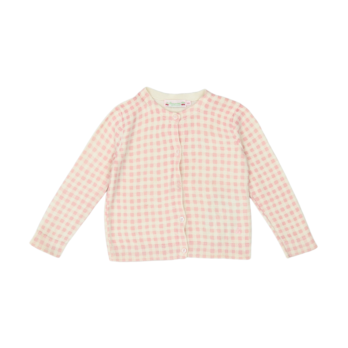 BONPOINT - CARDIGAN - BEIGE, ROSE - 4 ANS