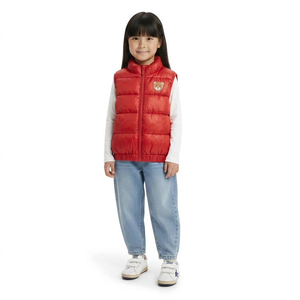 MOSCHINO - BLOUSON SANS MANCHE - ROUGE - 6 ANS
