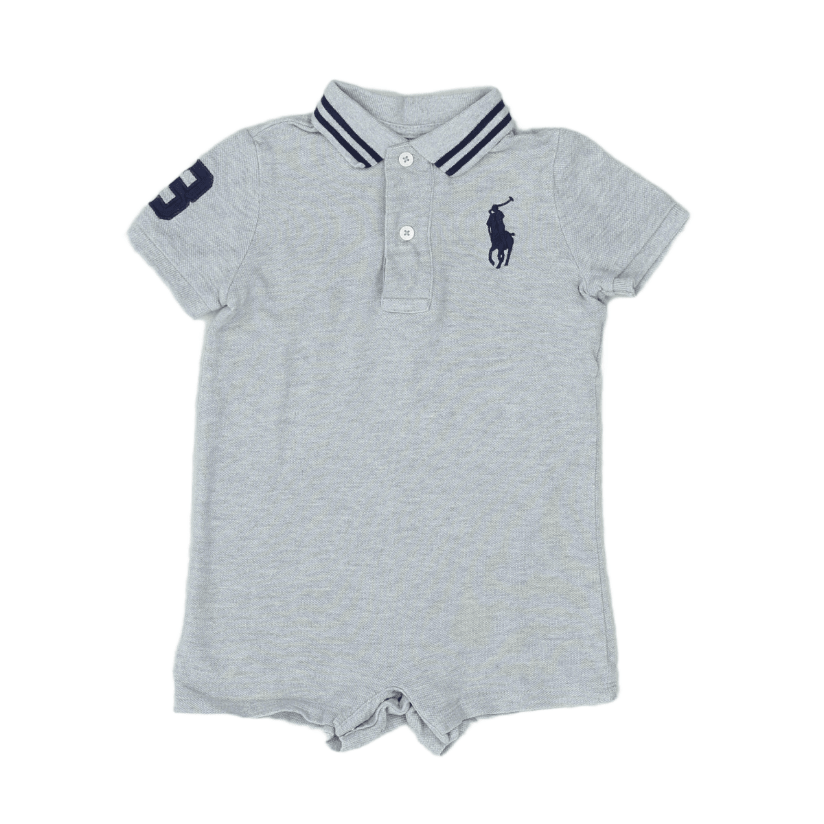RALPH LAUREN - STRAMPLER - GRAU, BLAU - 12 MONATE
