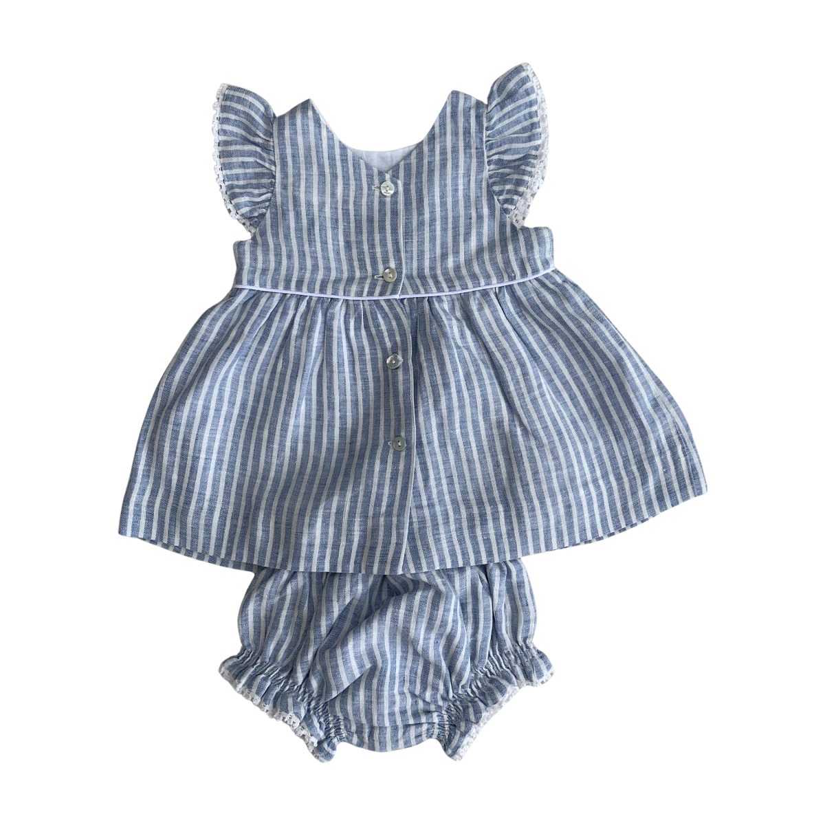 TWIN & CHIC - ROBE - BLANC, BLEU - 3 MOIS