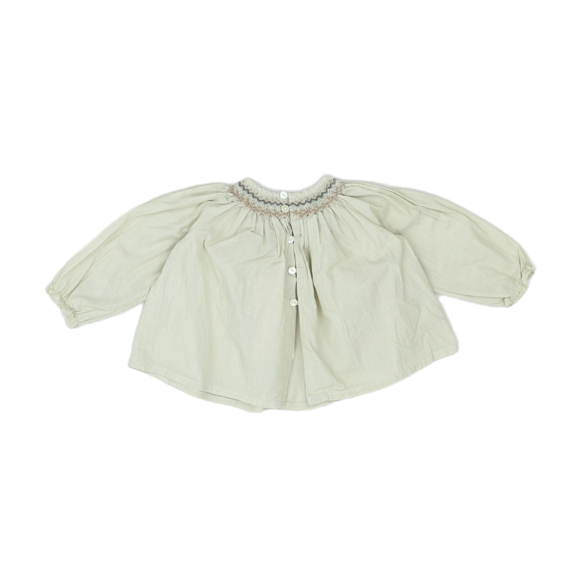BONPOINT - BLOUSE - VERT, BEIGE - 6 MOIS