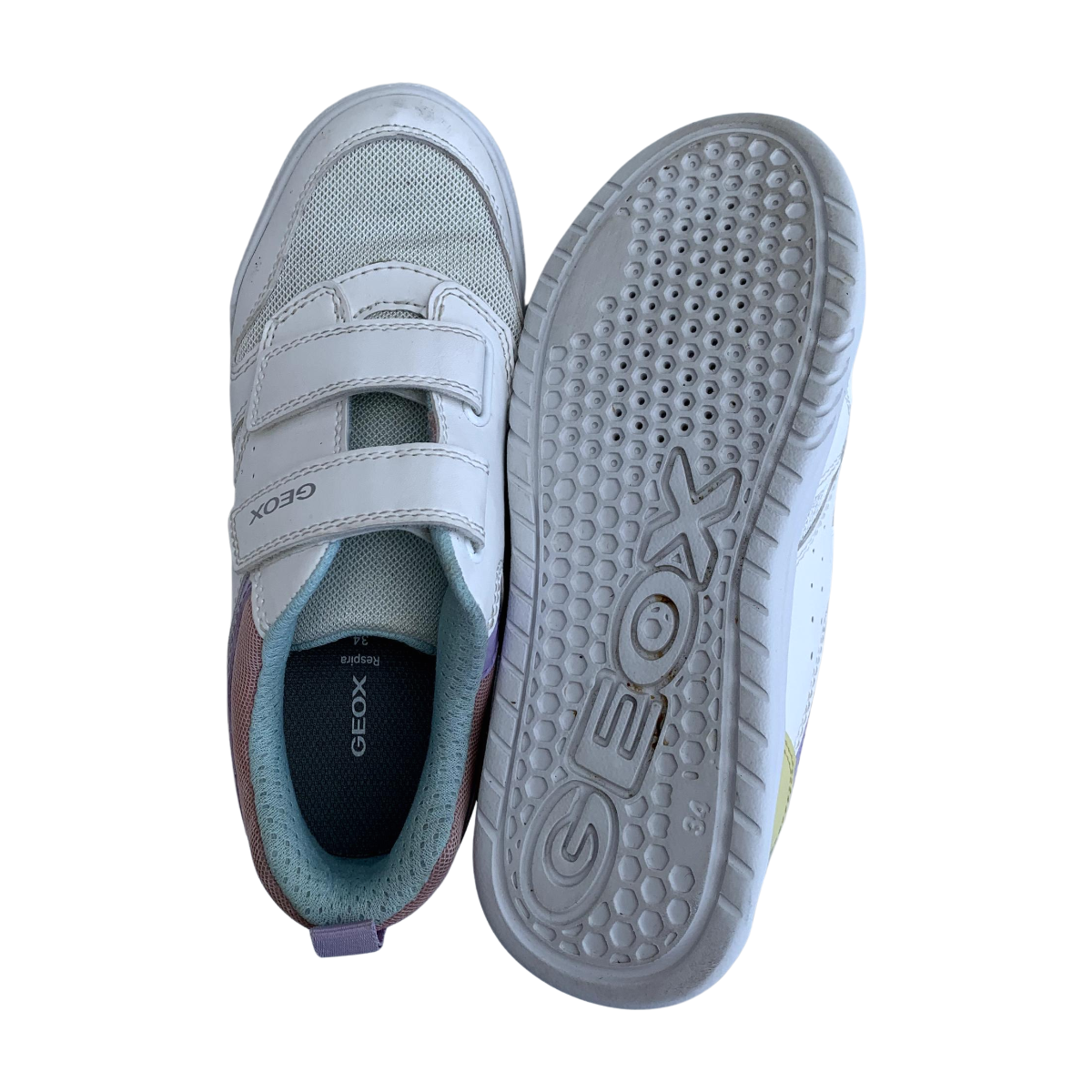 GEOX - BASKETS - BLANC, MULTICOLORE -  34