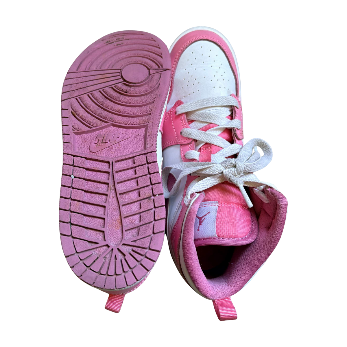 NIKE - BASKETS - BLANC, ROSE -  33.5