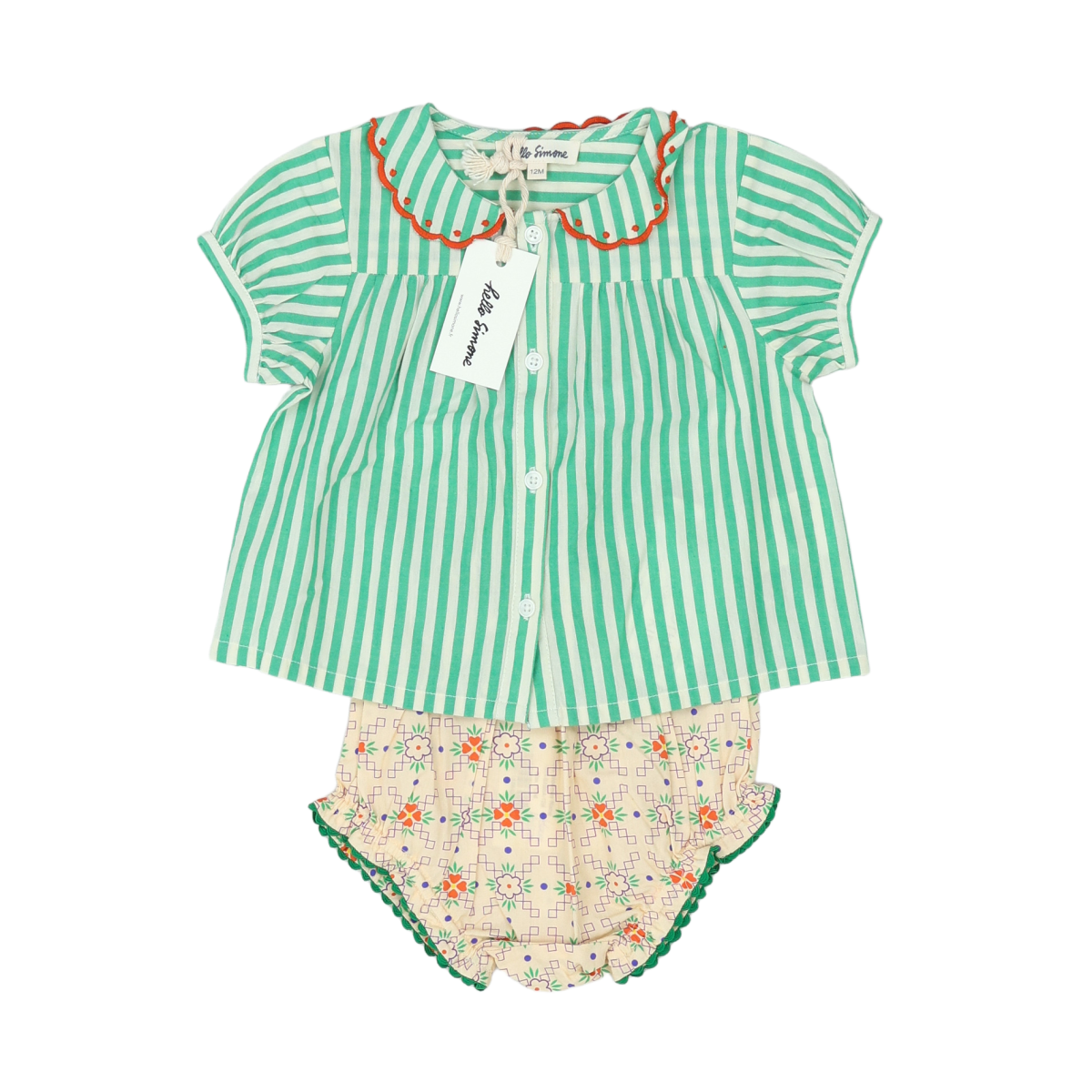 HELLO SIMONE - ENSEMBLE - VERT, BEIGE - 12 MOIS