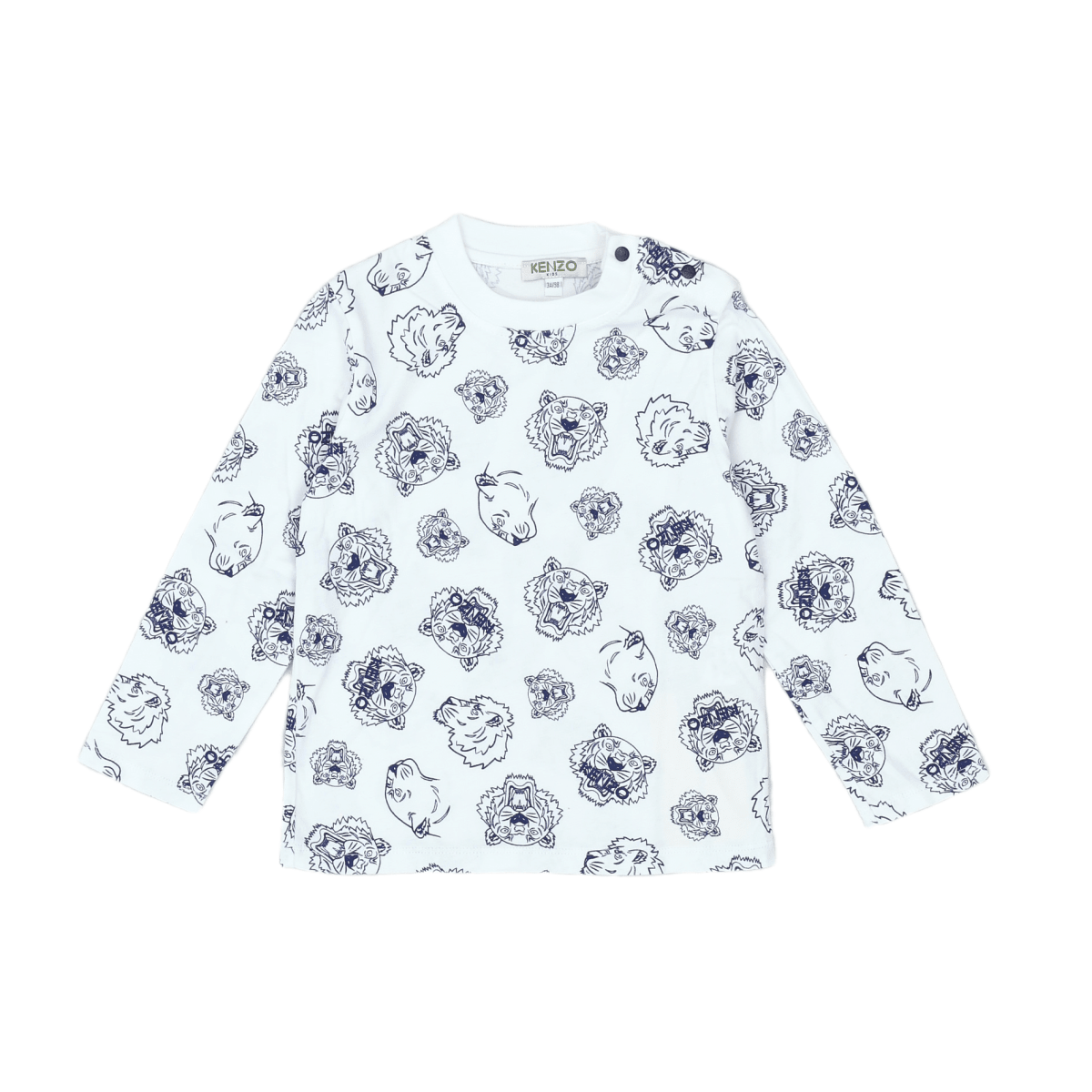 KENZO - T-SHIRT - BLANC, BLEU - 3 ANS