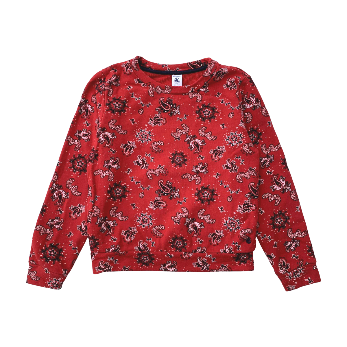PETIT BATEAU - SWEAT - ROUGE - 10 ANS