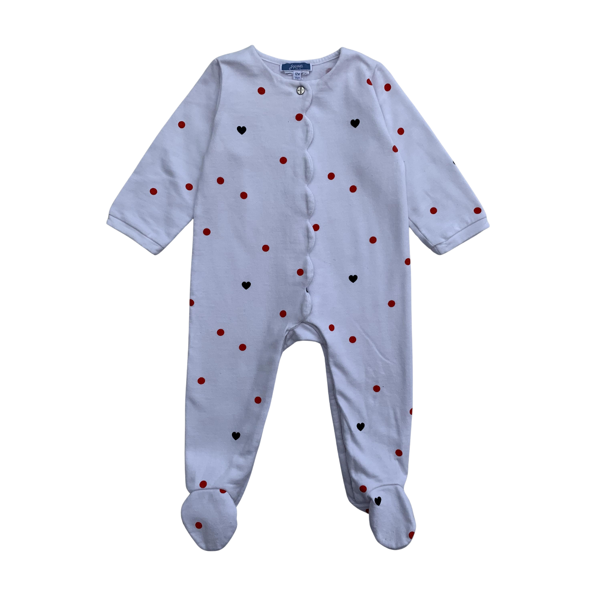 JACADI - PYJAMA - BLANC, ROUGE - 12 MOIS