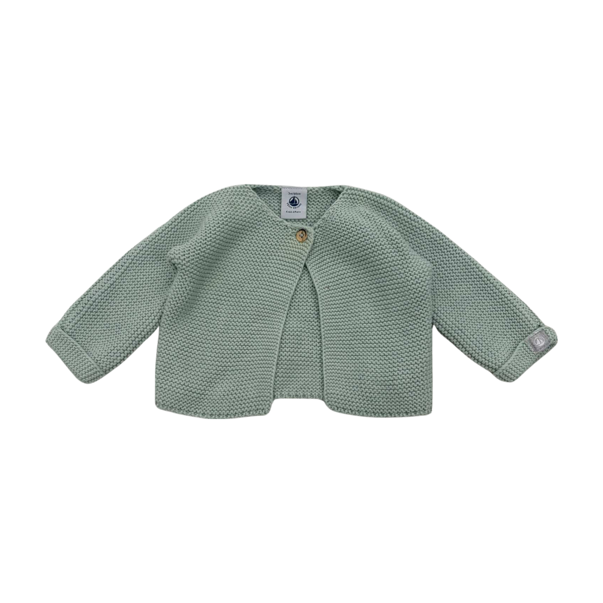 PETIT BATEAU - CARDIGAN - VERT - 3 MOIS
