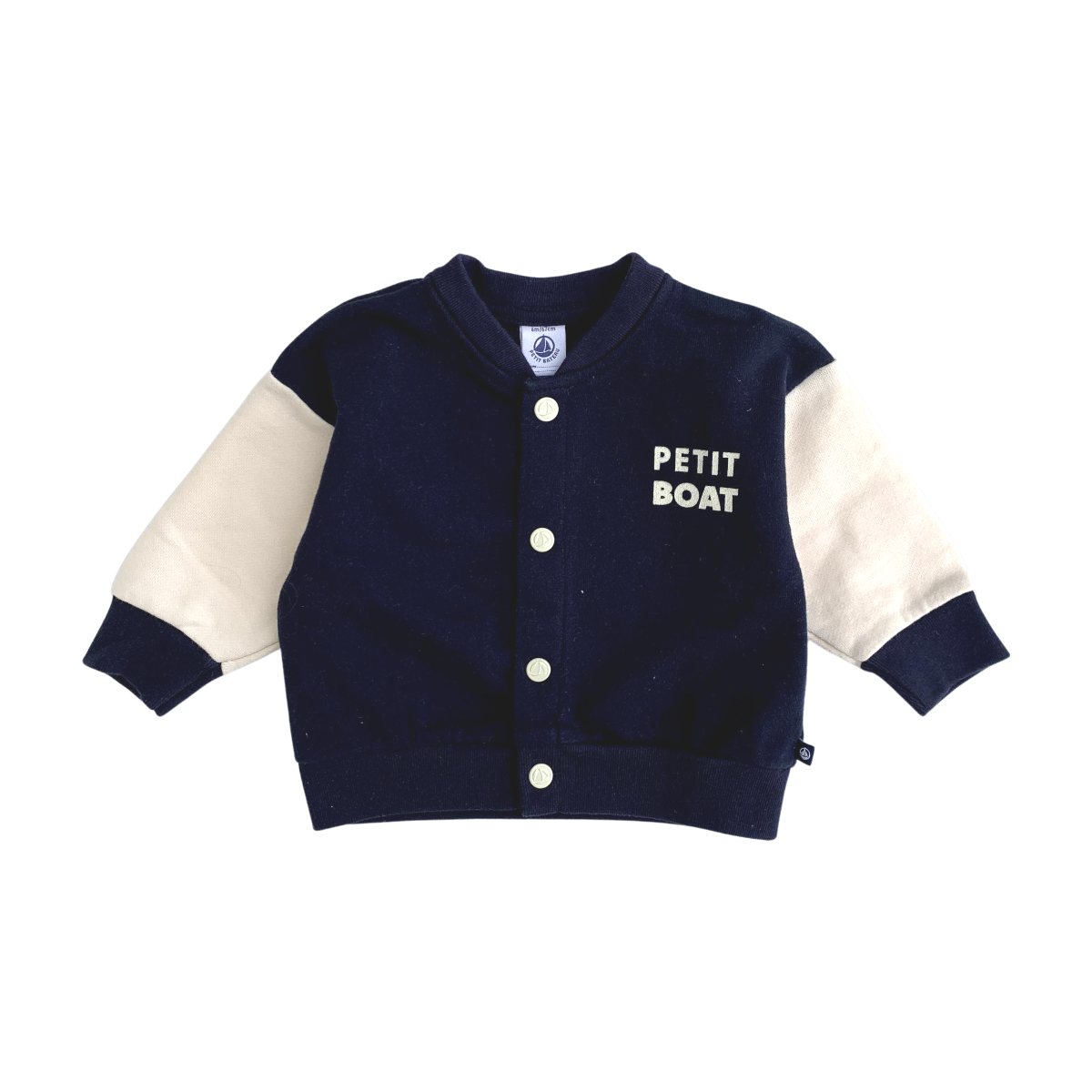 PETIT BATEAU - VESTE - BLEU, BEIGE - 6 MOIS