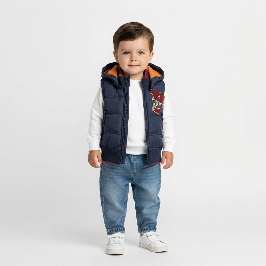IKKS - BLOUSON SANS MANCHE - BLEU - 24 MOIS