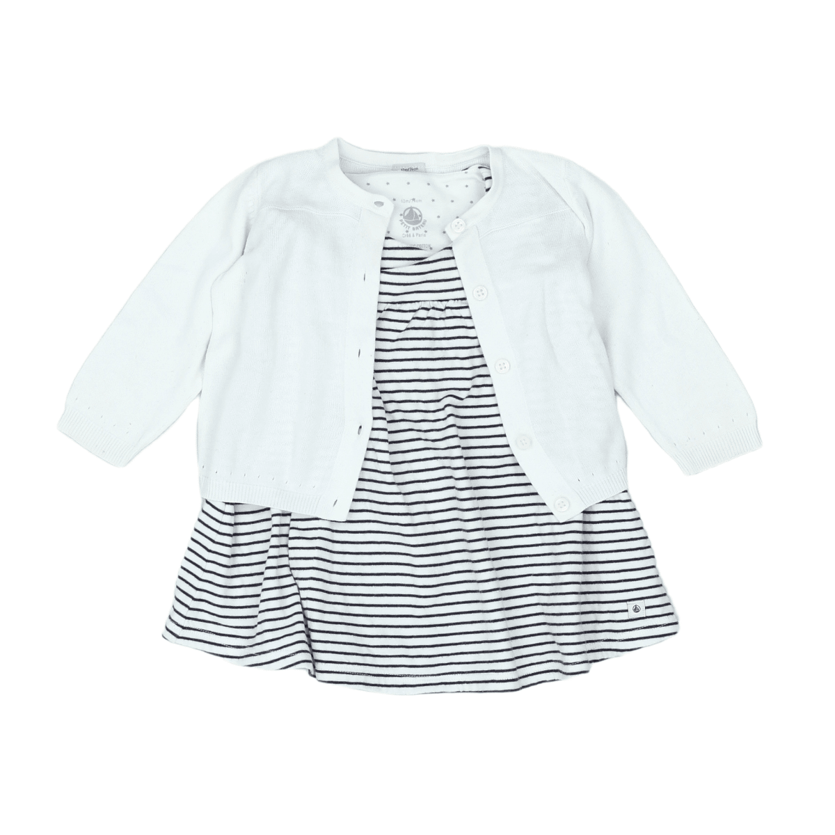 KLEINES BOOT - SET - WEISS, BLAU - 12 MONATE