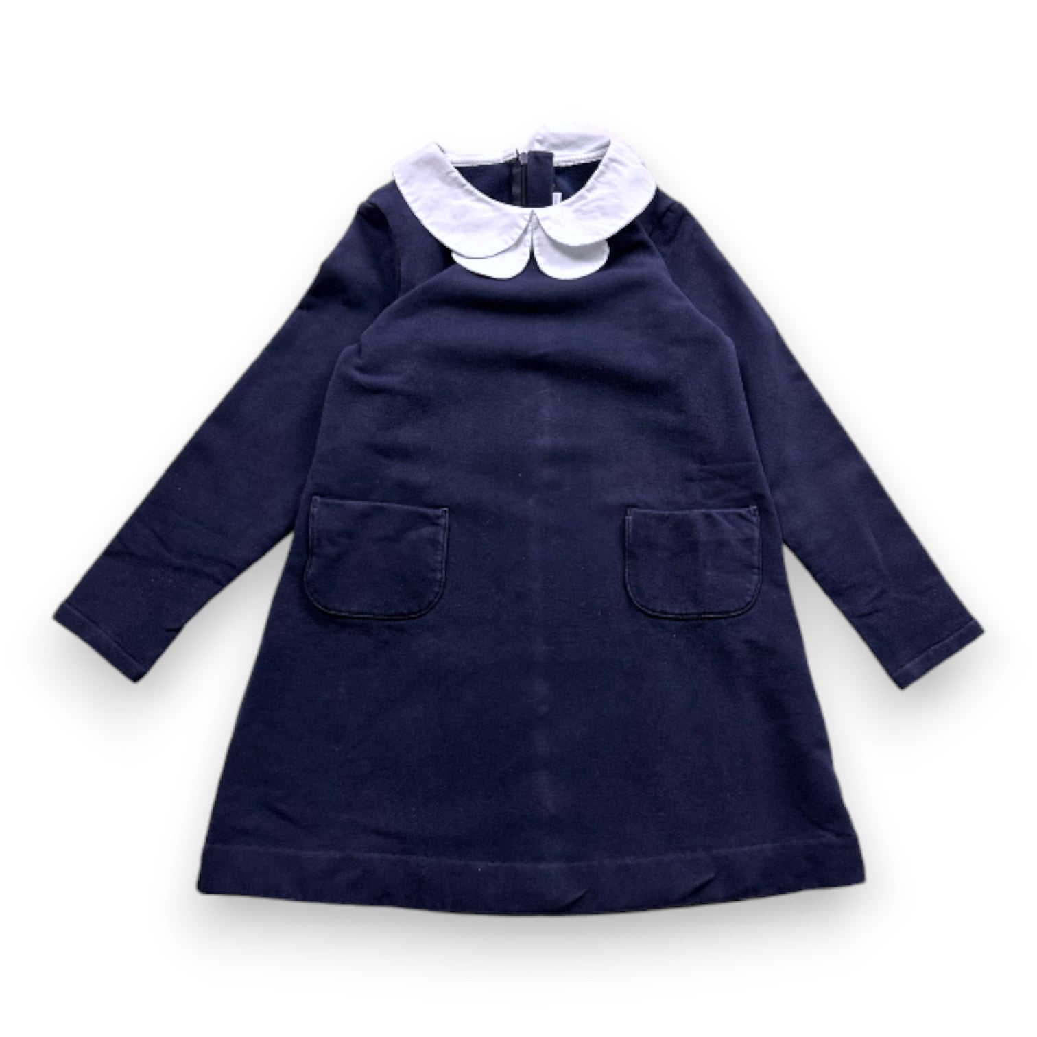 JACADI - DRESS - BLUE, WHITE - 8 YEARS