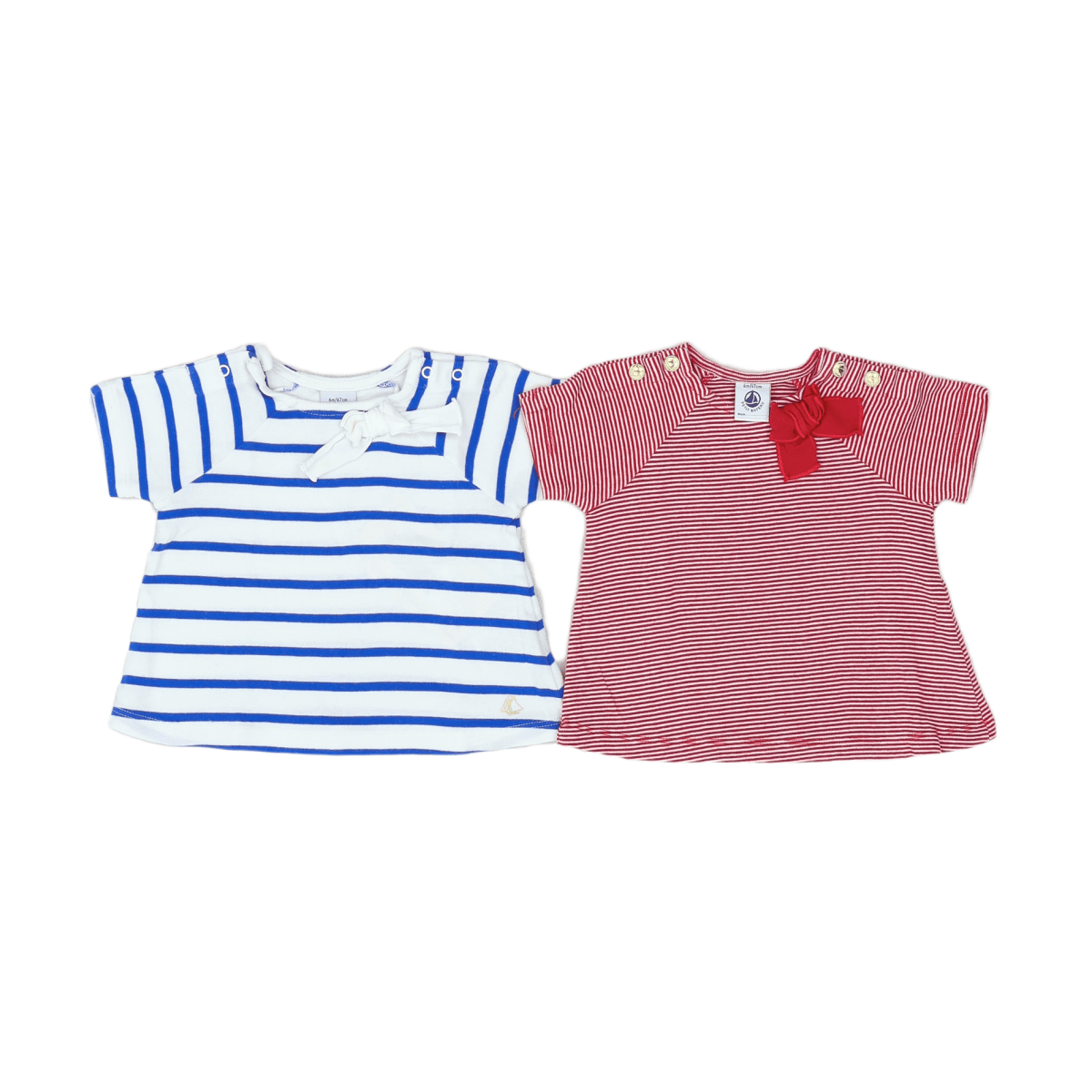 KLEINES BOOT - SET - WEISS, ROT - 6 MONATE