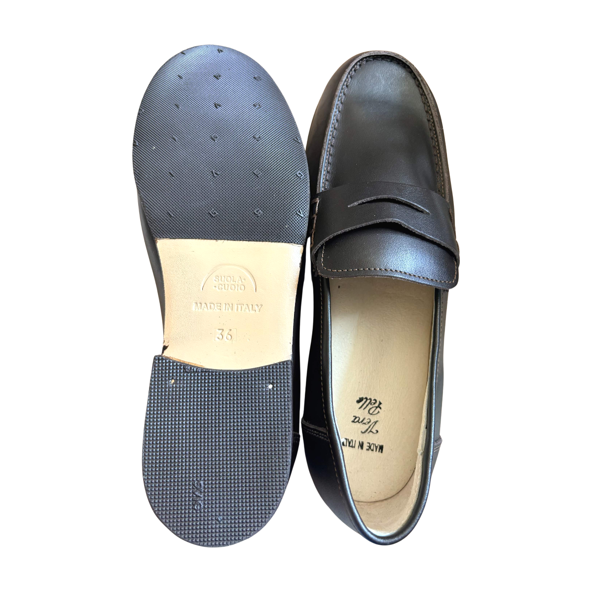 VERA PELLE MONACO - DERBIES - MARRON -  36