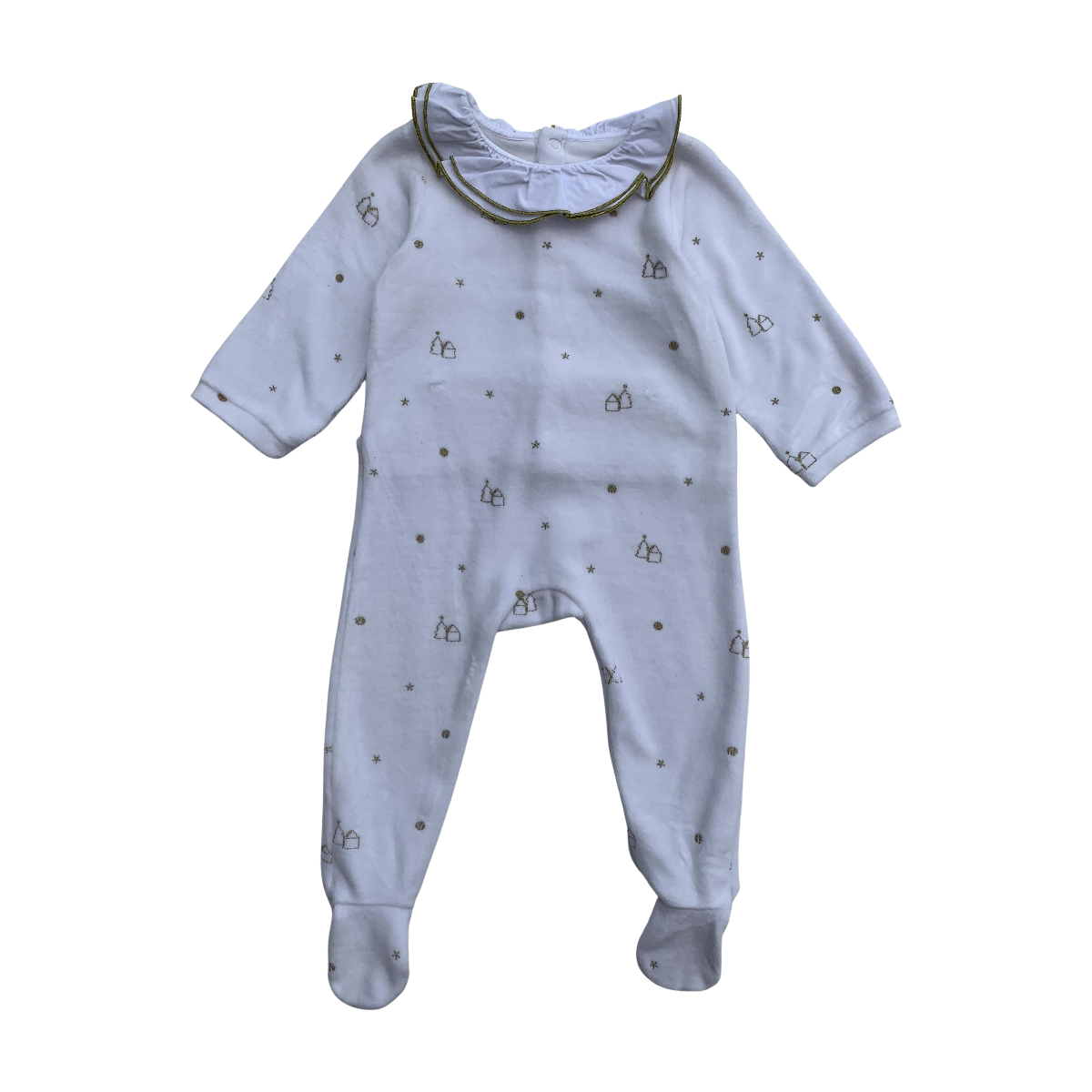 JACADI - PYJAMA - BLANC, OR - 12 MOIS