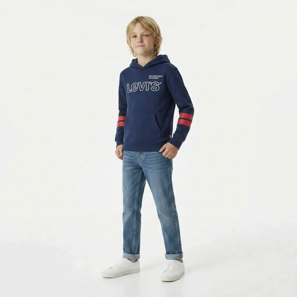 LEVI'S - SWEAT - BLEU, ROUGE - 12 ANS
