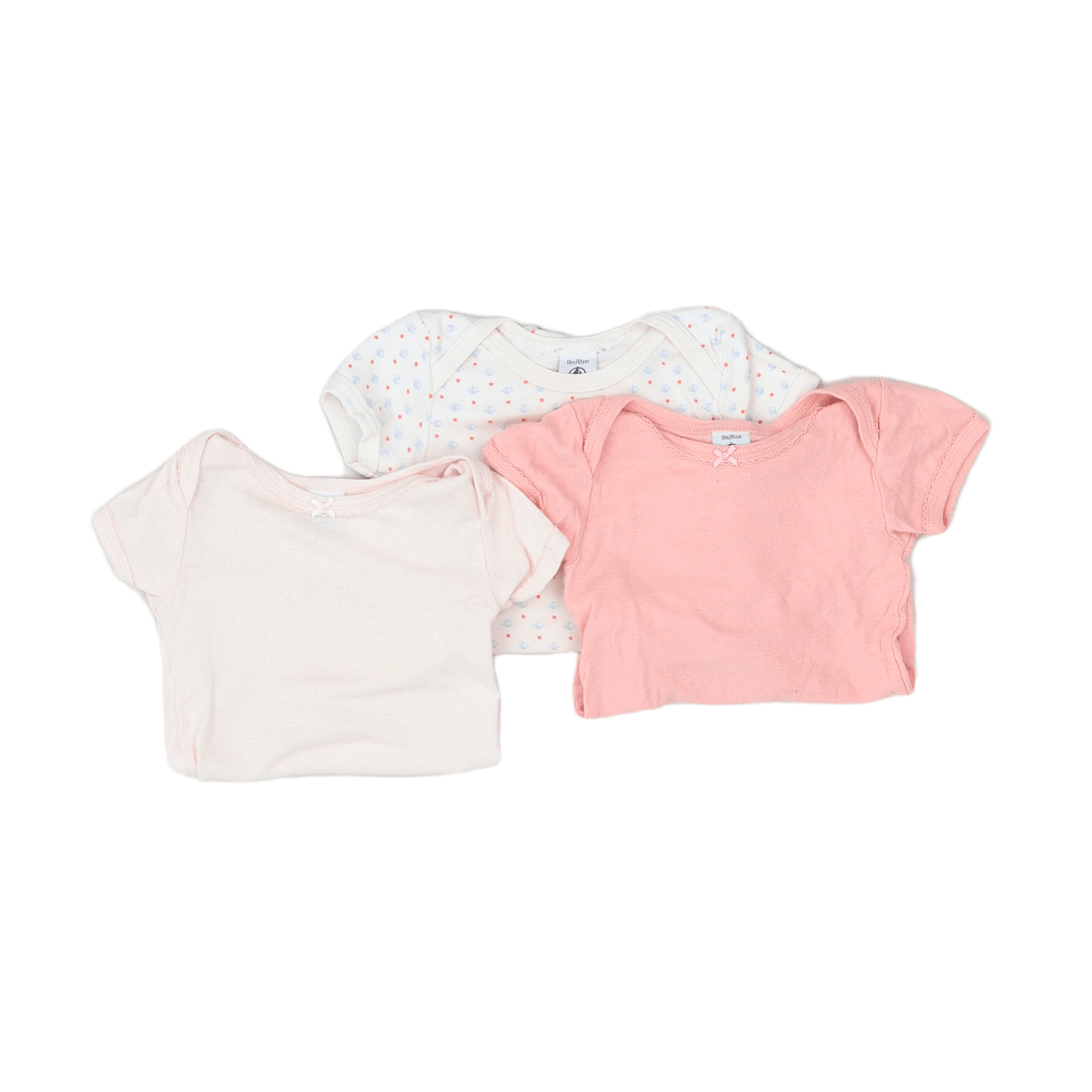 PETIT BATEAU - ENSEMBLE BODY - ROSE, BLANC - 18 MOIS