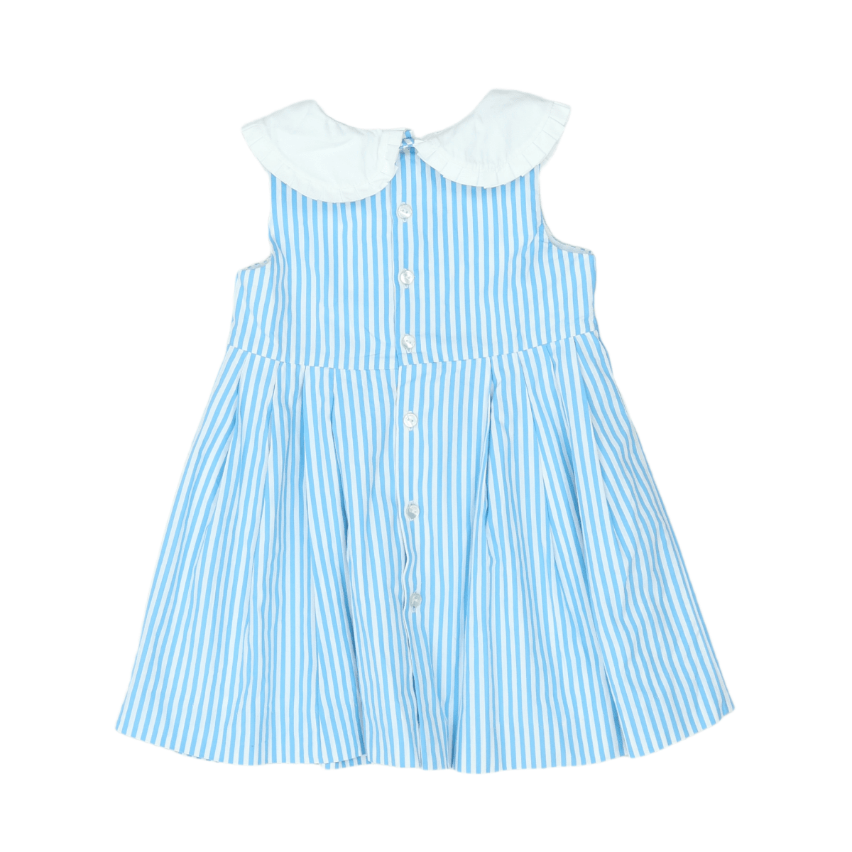 JACADI - KLEID - BLAU, WEIß - 24 MONATE