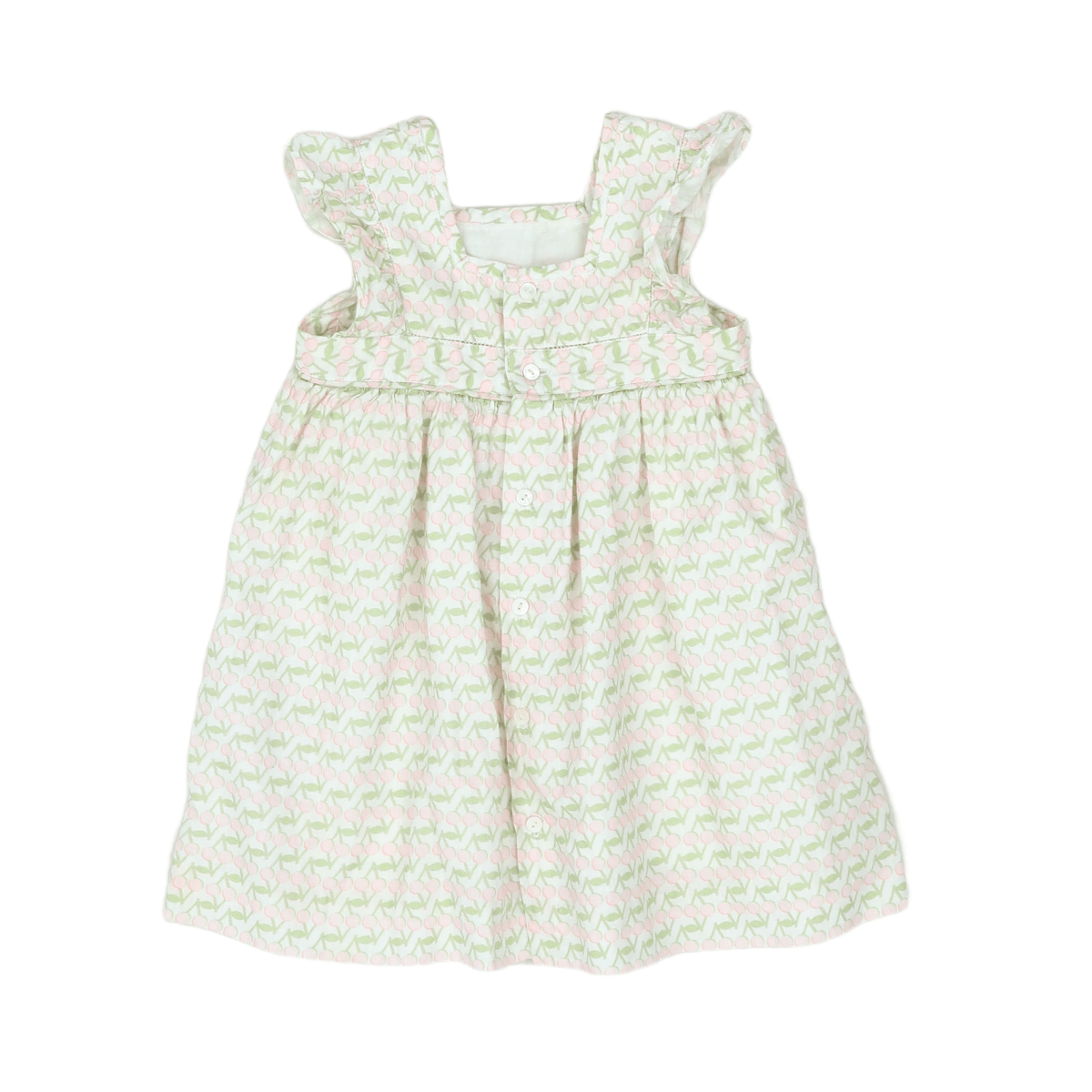 BONPOINT - DRESS - WHITE, PINK - 18 MONTHS