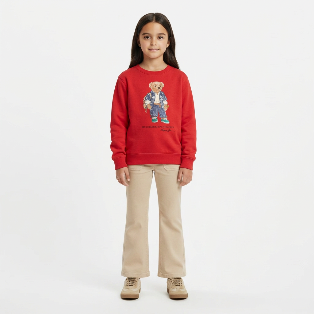 RALPH LAUREN - SWEAT - ROUGE - 6 ANS